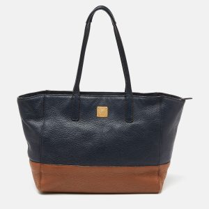 MCM Blue/Brown Leather Zip Shopper Tote, Tote Handbags - Luxury Closet catalog
