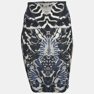 McQ by Alexander McQueen Blue Beetle Print Crepe Pencil Skirt XS, Skirts - Luxury Closet catalog