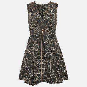 McQ by Alexander McQueen Navy Blue Zipper Print Cotton Blend Mini Dress M, Dresses - Luxury Closet catalog