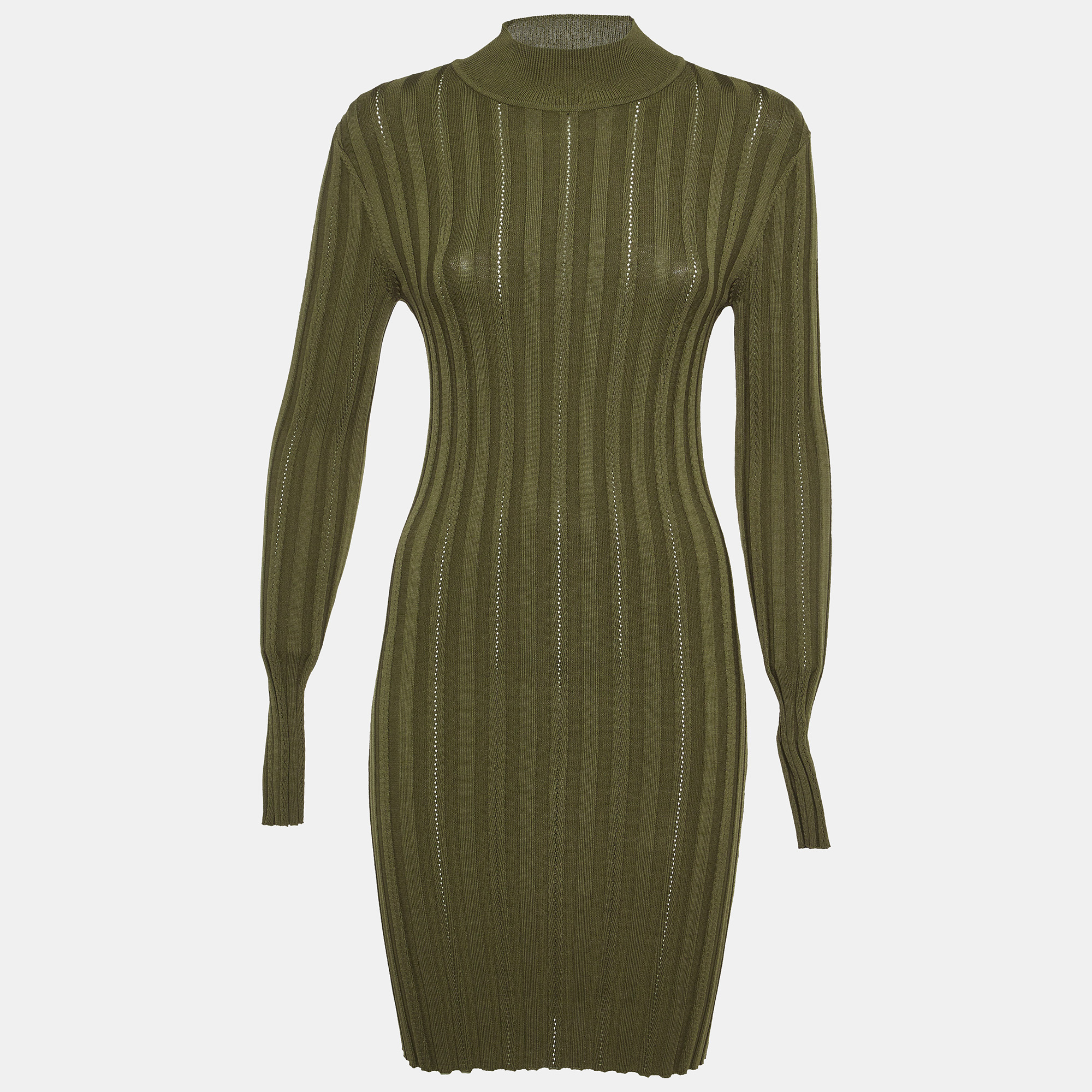 McQ by Alexander McQueen Green Rib Knit Bodycon Dress M, Dresses - Luxury Closet catalog
