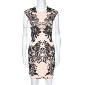 McQ by Alexander McQueen Bicolor Lace Printed Jersey Fitted Dress XS, Dresses - Luxury Closet catalog