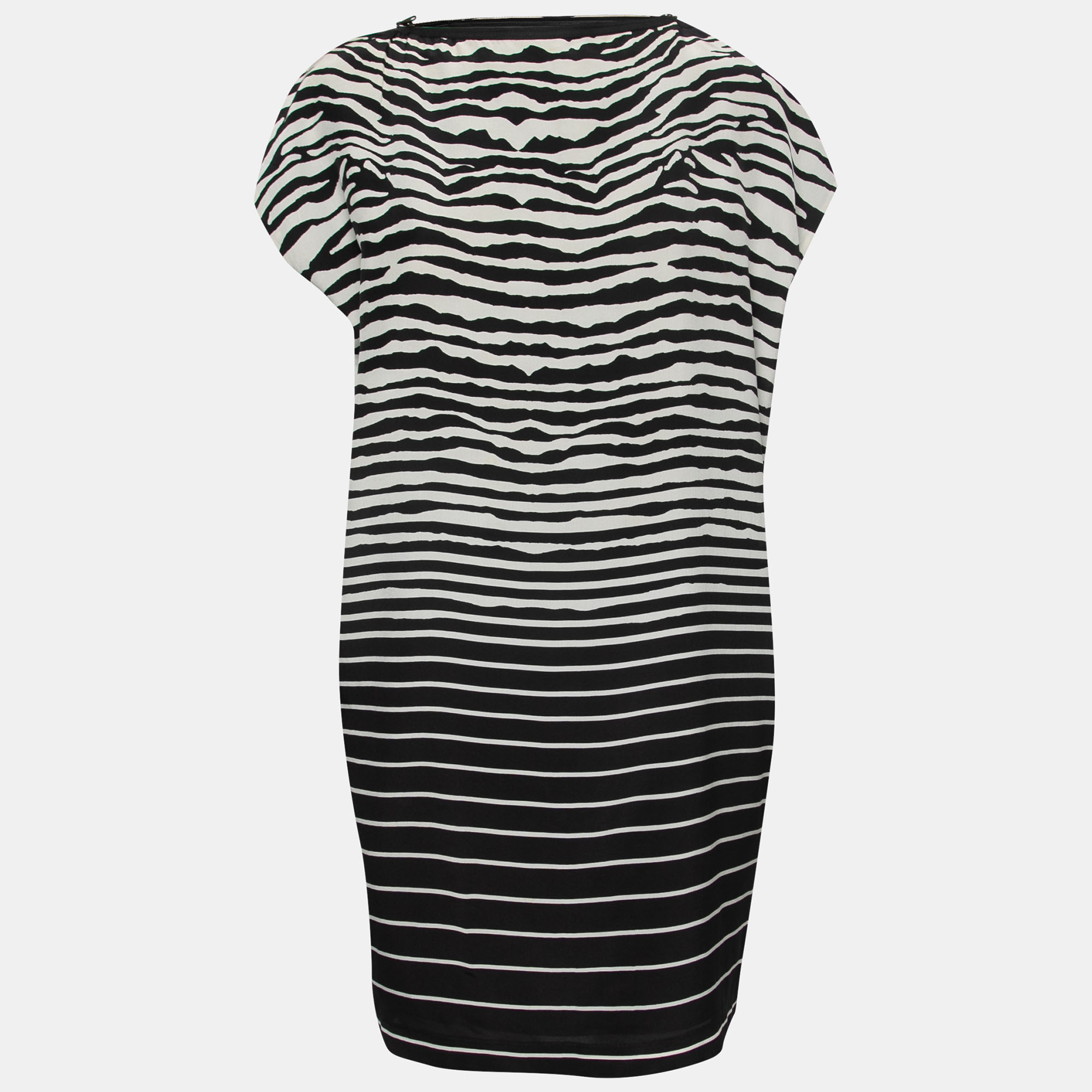 McQ by Alexander McQueen Black Striped Zipper Detail Midi Dress M, Dresses - Luxury Closet catalog