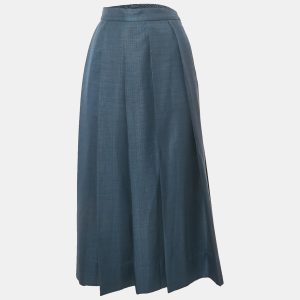 Mero Studio Blue Crepe Pleated Midi Skirt S, Skirts - Luxury Closet catalog