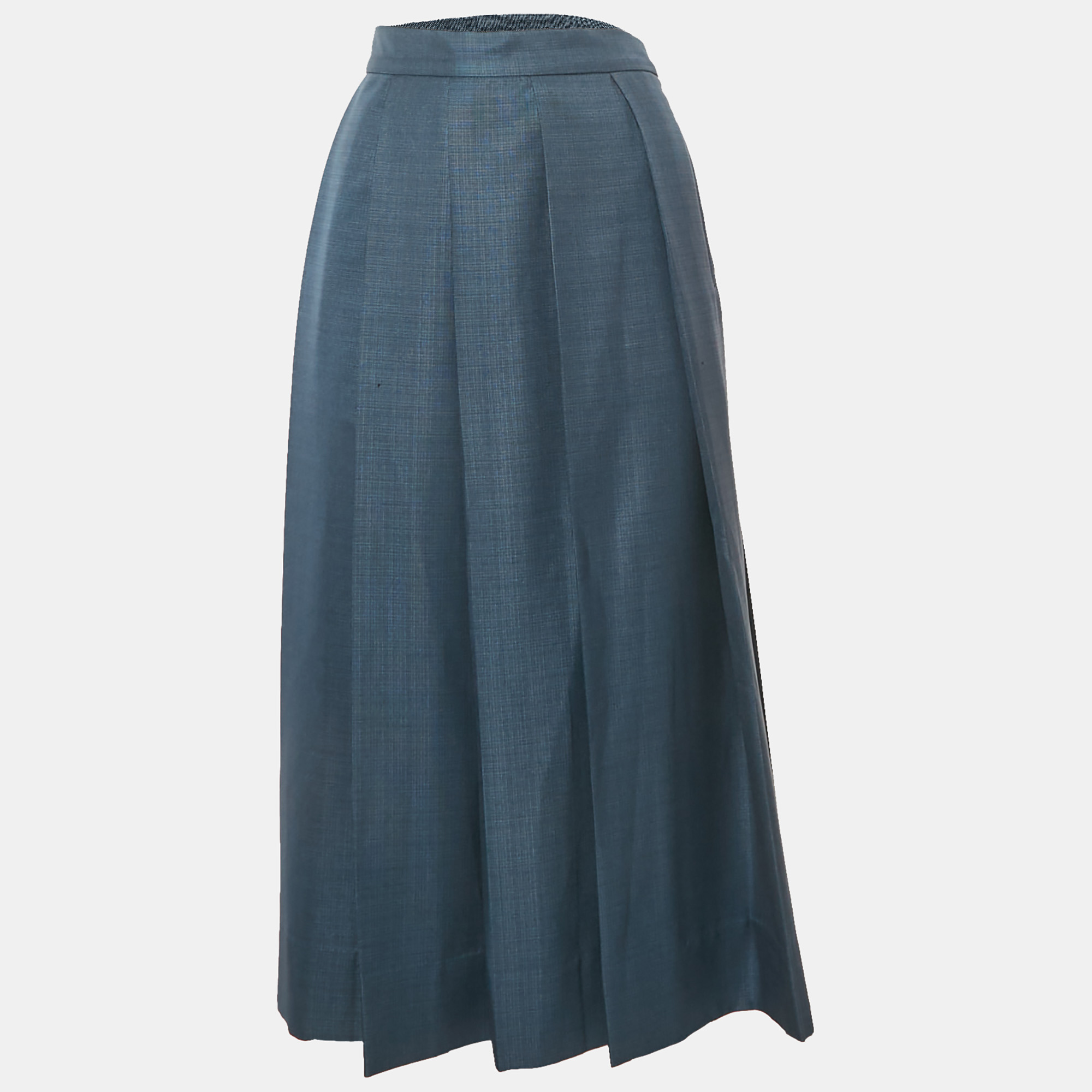 Mero Studio Blue Crepe Pleated Midi Skirt S, Skirts - Luxury Closet catalog