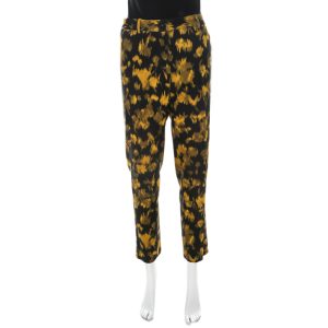 Michael Kors Black and Yellow Ikkat Print Wool Tapered Trousers M, Clothing - Luxury Closet catalog