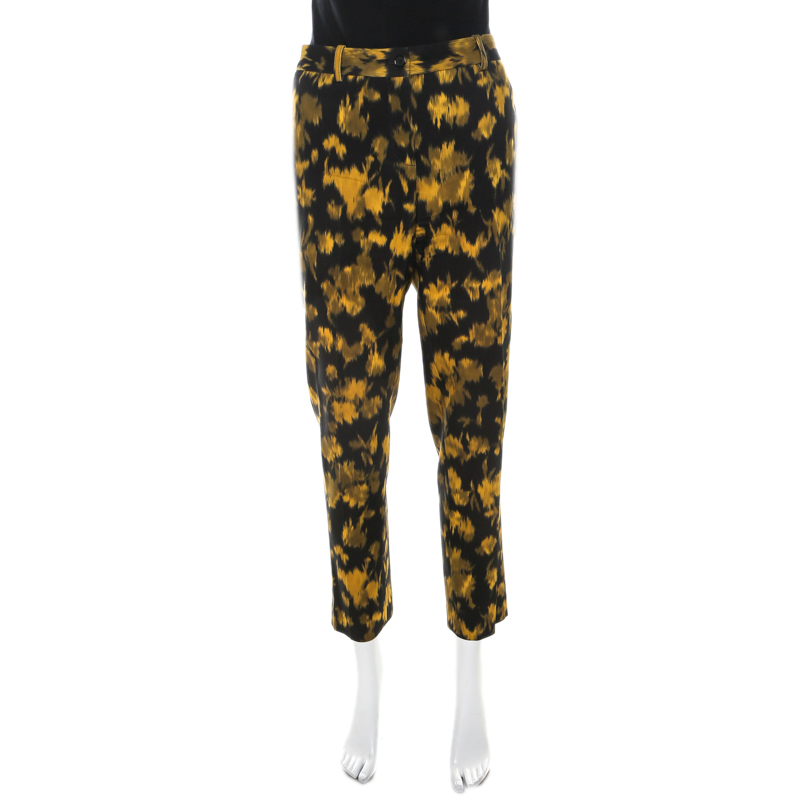 Michael Kors Black and Yellow Ikkat Print Wool Tapered Trousers M, Clothing - Luxury Closet catalog