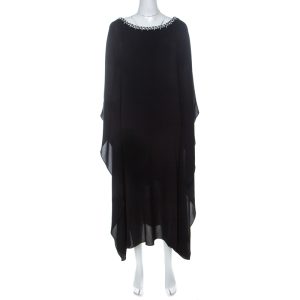 Michael Kors Black Crepe Embellished Bateau Neck Asymmetric Dress S, Dresses - Luxury Closet catalog