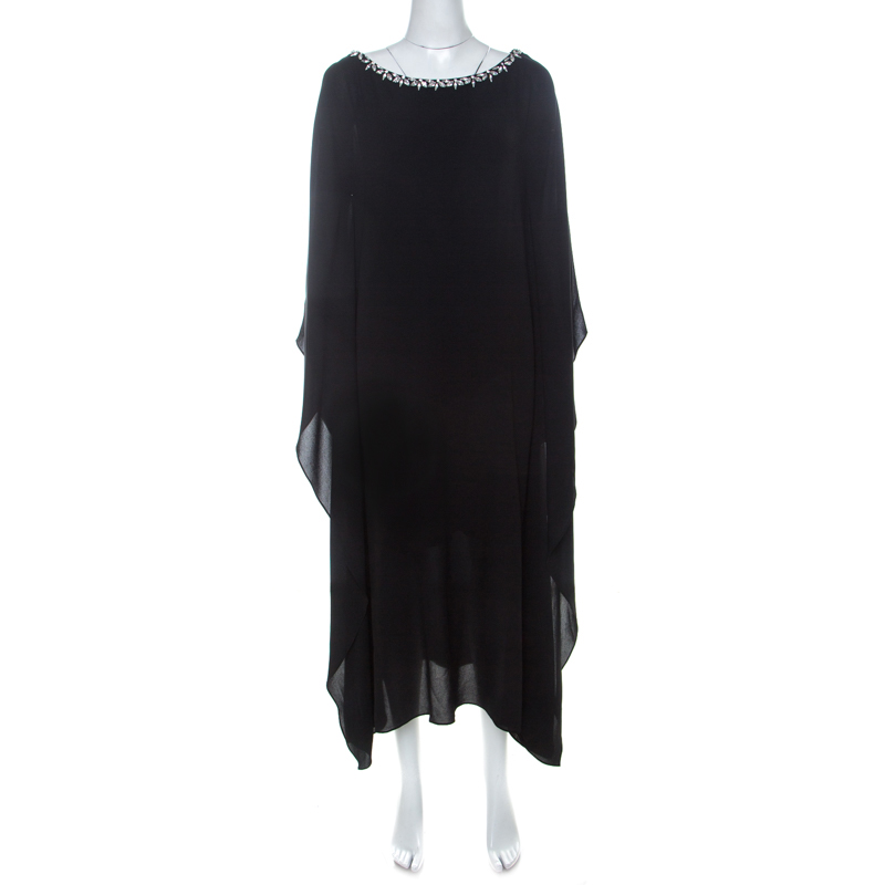 Michael Kors Black Crepe Embellished Bateau Neck Asymmetric Dress S, Dresses - Luxury Closet catalog