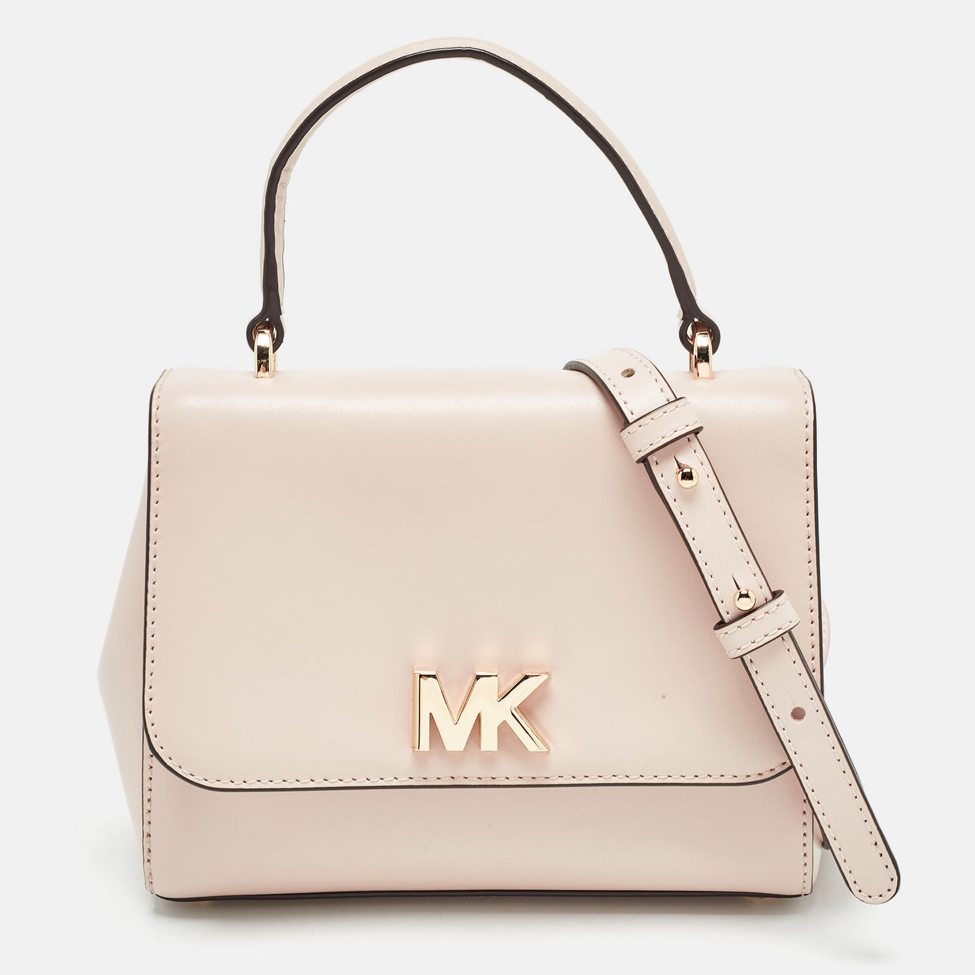 Michael Kors Light Pink Leather Small Mott Top Handle Bag, Satchels - Luxury Closet catalog