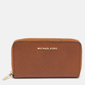 Michael Kors Brown Leather Logo Zip Around Wallet, Wallets & Money Clips - Luxury Closet catalog