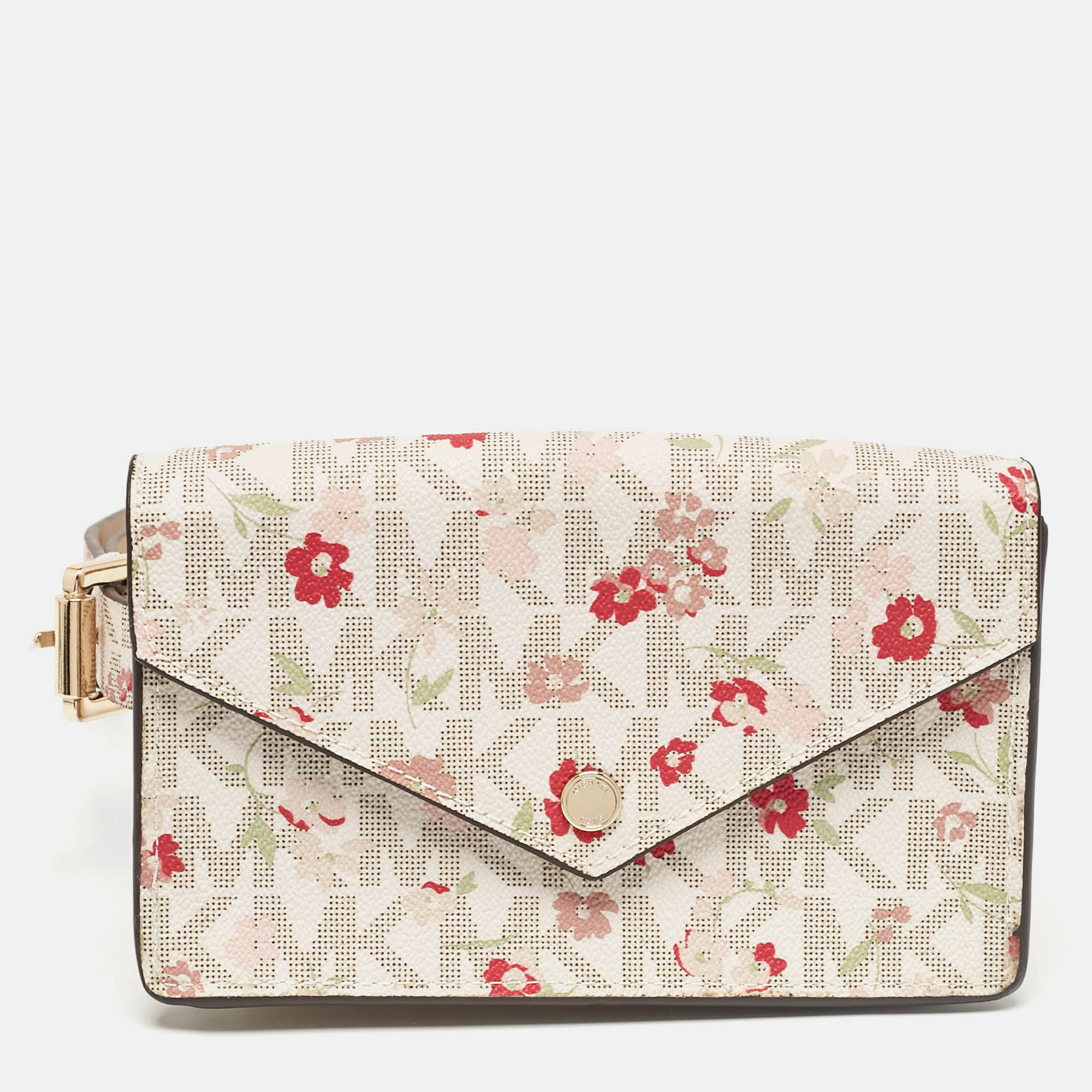 Michael Kors Multicolor Signature Floral Coated Canvas Envelope Belt Bag, Handbags - Luxury Closet catalog