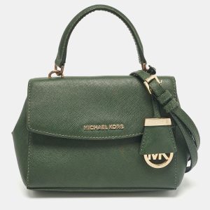 Michael Kors Dark Green Leather Extra Small Ava Top Handle Bag, Satchels - Luxury Closet catalog
