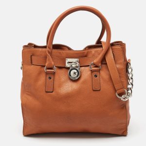 Michael Kors Brown Leather Large Hamilton North South Tote, Tote Handbags - Luxury Closet catalog