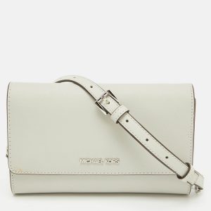 Michael Kors Grey Saffiano Leather Jet Set Travel Crossbody Bag, Handbags - Luxury Closet catalog