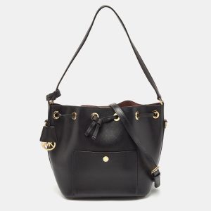 Michael Kors Black Leather Greenwich Bucket Bag, Handbags - Luxury Closet catalog