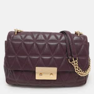 Micheal Kors Purple Leather Large Sloan Shoulder Bag, Shoulder Bags - Luxury Closet catalog