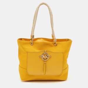 Michael Kors Mustard Canvas and Leather Amy Tote, Tote Handbags - Luxury Closet catalog