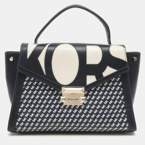 Michael Kors Admiral/Optic Leather Medium Graphic Logo Whitney Top Handle Bag, Satchels - Luxury Closet catalog
