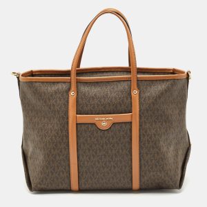 Michael Kors Brown Signature Coated Canvas Beck Tote, Tote Handbags - Luxury Closet catalog