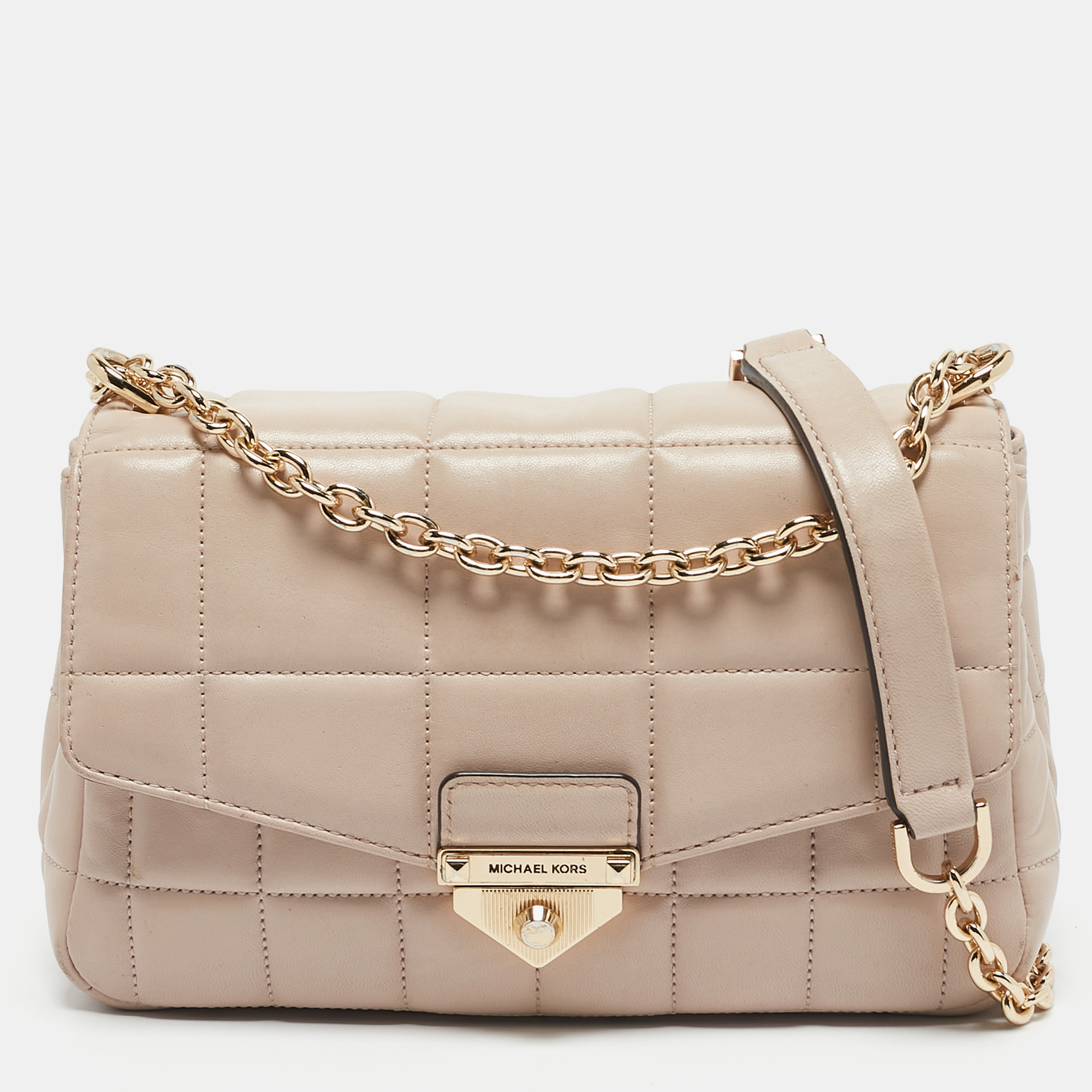 Michael Kors Light Pink Quilted Leather Large Soho Shoulder Bag, Shoulder Bags - Luxury Closet catalog