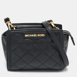 Michael Kors Black Quilted Leather Mini Selma Crossbody Bag, Handbags - Luxury Closet catalog