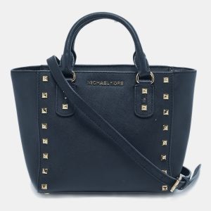 Michael Kors Black Leather Sandrine Studded Tote, Tote Handbags - Luxury Closet catalog
