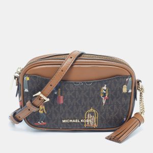 Michael Kors Brown Signature Coated Canvas Jet Set Girls Convertible Belt Bag, Handbags - Luxury Closet catalog