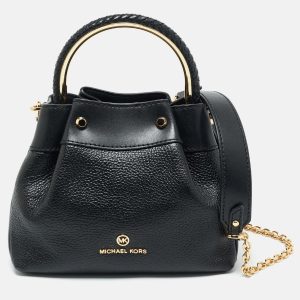 Michael Kors Black Leather Small Rosie Ring Bucket Bag, Shoulder Bags - Luxury Closet catalog