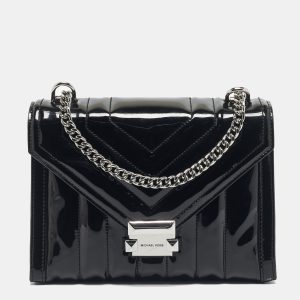 Michael Kors Black Quilted Patent Leather Large Whitney Shoulder Bag, Shoulder Bags - Luxury Closet catalog