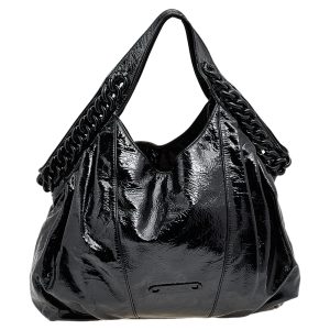 Michael Kors Black Patent Leather Chain Hobo, Shoulder Bags - Luxury Closet catalog