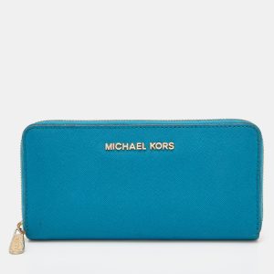 Michael Kors Blue Leather Jet Set Zip Around Wallet, Wallets & Money Clips - Luxury Closet catalog