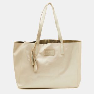 Michael Kors Gold Faux Leather Shopper Tote, Tote Handbags - Luxury Closet catalog