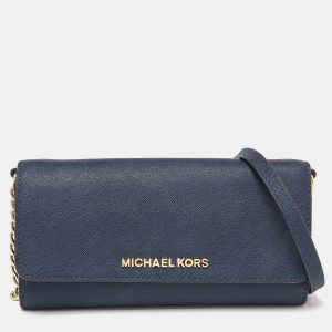 Michael Kors Blue Leather Jet Set Travel Wallet On Chain, Wallets & Money Clips - Luxury Closet catalog