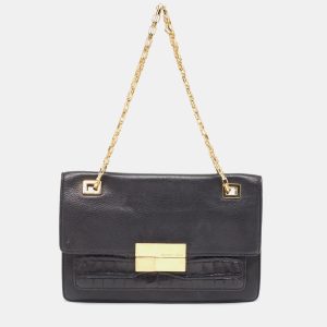 Michael Kors Black Leather and Croc Embossed Chain Shoulder Bag, Shoulder Bags - Luxury Closet catalog