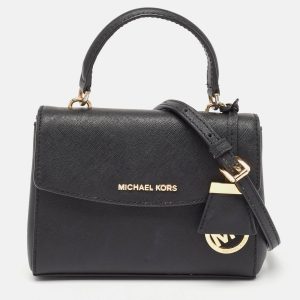 Michael Kors Black Saffiano Leather Extra Small Ava Top Handle Bag, Satchels - Luxury Closet catalog