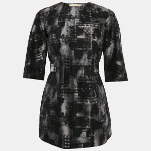 Michael Kors Black/Grey Abstract Jacquard Tunic Top S, Shirts & Tops - Luxury Closet catalog