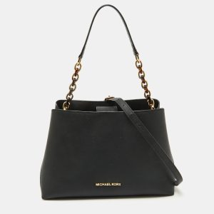 MICHAEL Michael Kors Black Saffiano Leather Portia Top Handle Bag, Satchels - Luxury Closet catalog