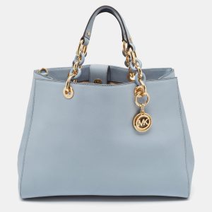 MICHAEL Michael Kors Light Blue Saffiano Leather Large Cynthia Tote, Tote Handbags - Luxury Closet catalog