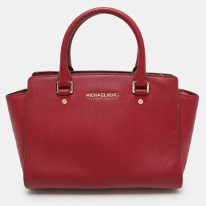 MICHAEL Michael Kors Red Blue Leather Medium Selma Satchel, Satchels - Luxury Closet catalog