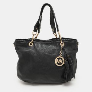 MICHAEL Michael Kors Black Leather Tassel Satchel, Satchels - Luxury Closet catalog