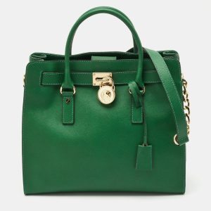MICHAEL Michael Kors Green Leather Large North South Hamilton Tote, Tote Handbags - Luxury Closet catalog