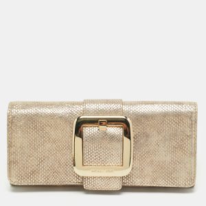 MICHAEL Michael Kors Bronze Snake Effect Suede Large Sutton Clutch, Clutches & Special Occasion Bags - Luxury Closet catalog