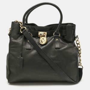 MICHAEL Michael Kors Black Leather Large North South Hamilton Tote, Tote Handbags - Luxury Closet catalog