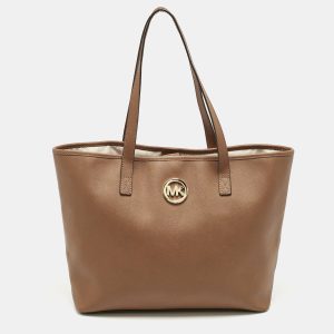 MICHAEL Michael Kors Brown Leather Medium Jet Set Travel Tote, Tote Handbags - Luxury Closet catalog