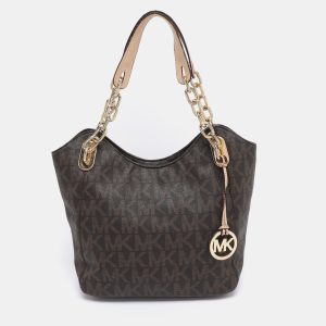 MICHAEL Michael Kors Brown Signature Coated Canvas Lilly Tote, Tote Handbags - Luxury Closet catalog