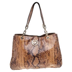 MICHAEL Michael Kors Brown Python Embossed Leather Tote, Tote Handbags - Luxury Closet catalog