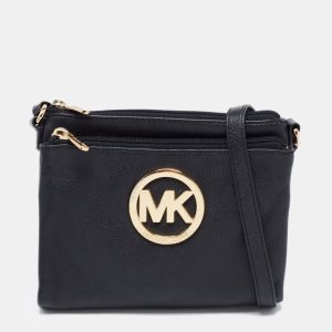 MICHAEL Michael Kors Black Leather Fulton Crossbody Bag, Handbags - Luxury Closet catalog