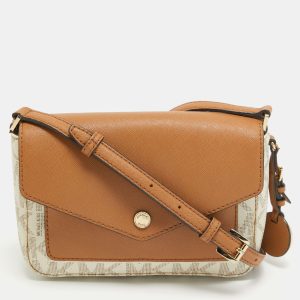 MICHAEL Michael Kors Beige/Brown Signature Coated Canvas and Leather Greenwhich Shoulder Bag, Shoulder Bags - Luxury Closet catalog