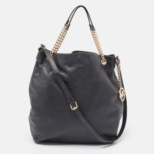 MICHAEL Michael Kors Black Leather Charm Tote, Tote Handbags - Luxury Closet catalog