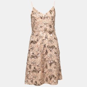 Mikael Aghal Gold Embellished Lace Cocktail Dress S, Dresses - Luxury Closet catalog